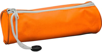 SOHO Ronde Pennenzak – Etui met Rits en Trekkoord – 21 x 8 cm – School Etui / Pennenetui - Oranje