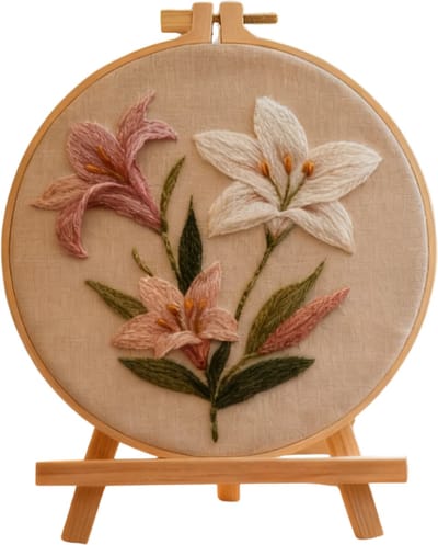 Untamed - PREMIUM Borduurpakket voor volwassenen – DIY decoratie – Creatieve borduurset – Borduren - Bloemen - Lily Grace