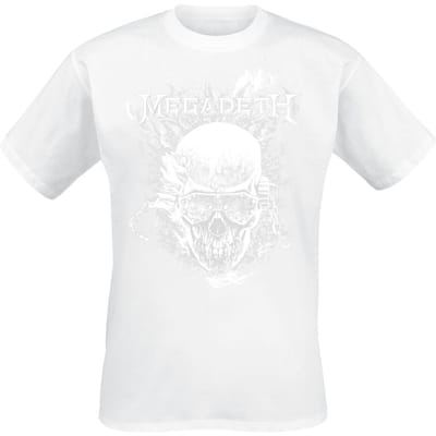 Megadeth T-shirt - Vic & Flames - S tot 5XL - voor Mannen - wit