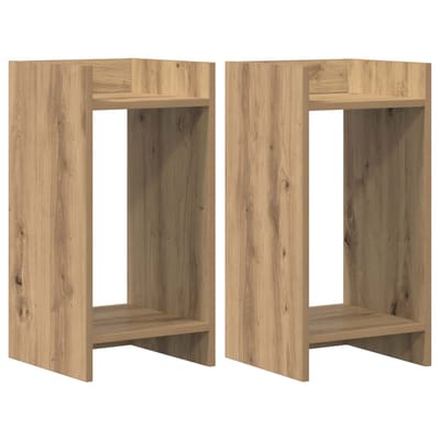 vidaXL - Plantenstand - 2 - st - Artisanaal - eiken - 30 - x - 30 - x - 60 - cm - Bewerkt - hout