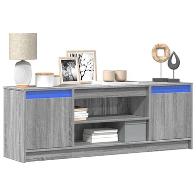 vidaXL - Tv-meubel - met - LED - 139,5x34x50 - cm - bewerkt - hout - grijs - sonoma