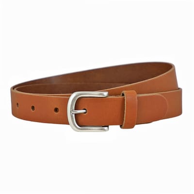 Landley Dames Riem Leer Cognac – Breedte 3 cm – Leren Vrouwen Riem - Lengte totaal 110 cm / Riemmaat 95