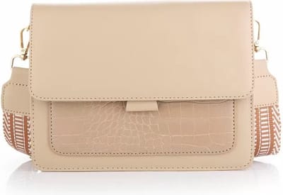 Bijoutheek Tas Crossover Croco Beige