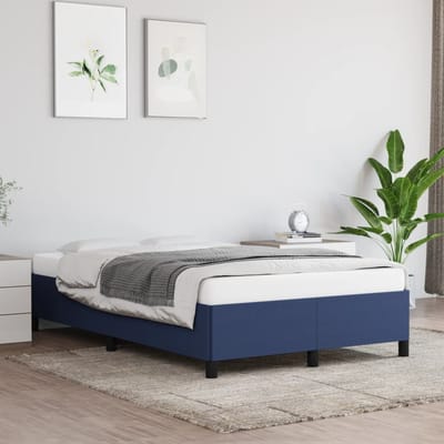 vidaXL - Bedframe - zonder - matras - 120x200 - cm - stof - blauw