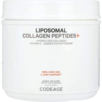 Codeage, Liposomale Collageen Peptiden+, Ongezoet, 14,97 oz (424,5 g)