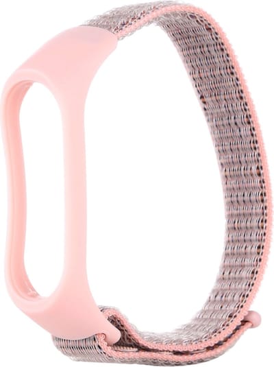 Nylon bandje - geschikt voor Xiaomi Mi Band 3 / Mi Band 4 / Mi Band 5 / Mi Band 6 - roze
