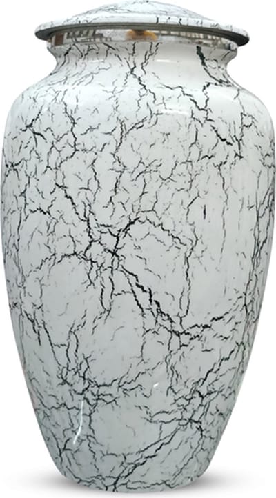 XXL As Urn - 3.5 Liter - Crematie Urn - Uniek - Voor Huisdieren of Menselijk As - Crematie As - Mini Urn - Decoratie Urn - Marble White