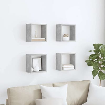 vidaXL Wandschappen kubus 4 st 26x15x26 cm betongrijs