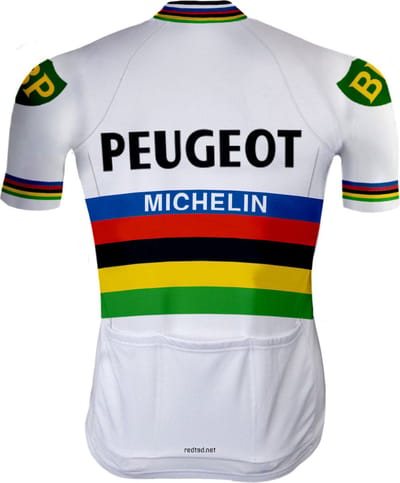 Retro Wielershirt Peugeot Regenboog - REDTED - XXL