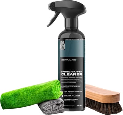 Detailrs Clean & fresh - Fabric/Carpet Cleaner - Autobekleding Reiniger - Voor stoelbekleding, automatten & cabriodaken - Interieurreiniger Auto - microvezel doek - schoonmaakborstel