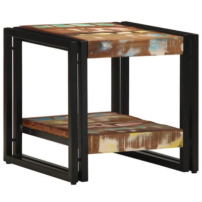 vidaXL - Salontafel - Multikleur - 40 - x - 40 - x - 38 - cm - Massief - Gerecycleerd - Hout