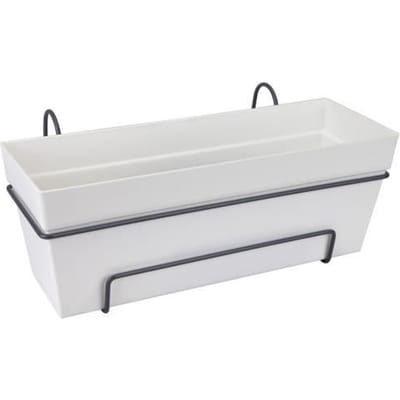 ELHO Balconnière Loft Urban Allin1 - L 49 x W 27 x H 21 cm - Balcon, extérieur - 100% recyclé - Blanc