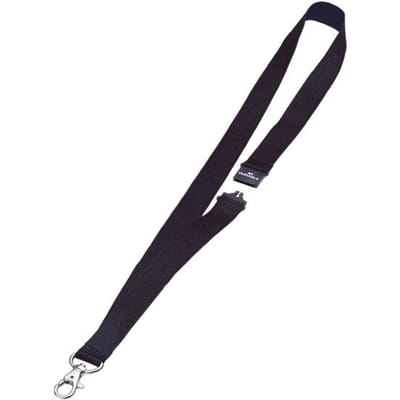 Durable textielband, voor badgehouders/naamplaatjes, karabijnhaak, veiligheidssluiting, L 440 x B 20 mm, textiel, zwart, 10 stuks