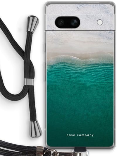 Case Company® - Hoesje met koord geschikt voor Google Pixel 7A hoesje met Koord - Stranded - Telefoonhoesje met Zwart Koord - Bescherming aan alle Kanten en Over de Schermrand