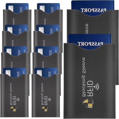 10 Stuks RFID Blokkering Mappen voor Reizen, Identiteitsdiefstal Preventie, Anti-Diefstal Enveloppen Set met Veiligheidsbescherming