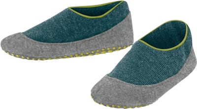 FALKE Cosyshoe Noppen op de zool wol huissokken kinderen groen - maat 35-36
