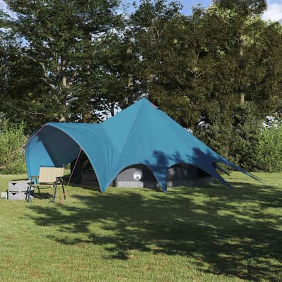 vidaXL - Teepee - Tent - voor - 5 - Personen - 5-persoons - Blauw - en - Grijs