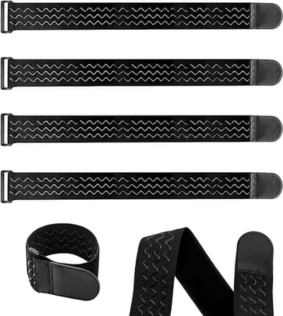 Broekklem Fiets Vrouwen - 8 Stuks - Broekklemmen & Spanbanden - Nylon - Broekclip & Broekbinder voor Fietsers - Ideaal voor Been & Opbergen - Voor fietsen, hardlopen - 45×5 cm - Zwart