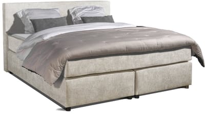 Mörgenn Boxspring Bloemendaal Monza - Pocketvering - Luxe topper - Antraciet - 140x200 cm - Inclusief Dekbed en Kussens