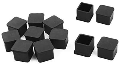 Rubber Vloerbeschermers voor Meubels - 25x25 mm - Zwart - 12 Stuks
