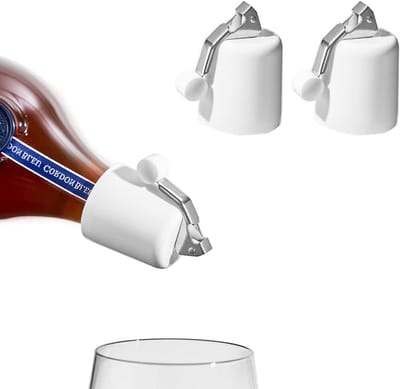 Set van 2 Herbruikbare Wijnstoppen van RVS, Vacuüm Sluiters met Ingebouwde Drukpomp voor Wijnflessen