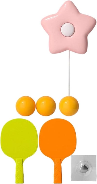 Hangende Pingpong Trainer - Tafeltennis Oefen Set - Reactievermogen Trainen - Zelfstandig Spelen - 135 cm Touw - Roze