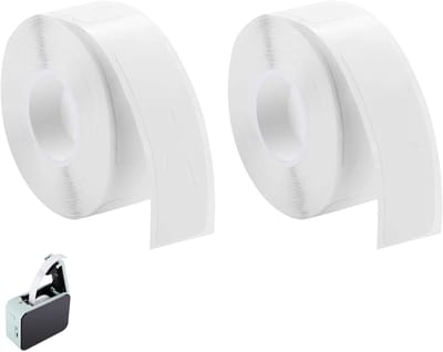 Labels 12mm x 40mm, 2 Rollen Hechtende Thermische Tape Labels voor Organisatie Thuis, Kantoor en School, 320 Labels in Totaal, Wit