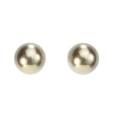 Behave - Parel oorstekers champagnekleur 1.4 cm - tijdloze klassieker