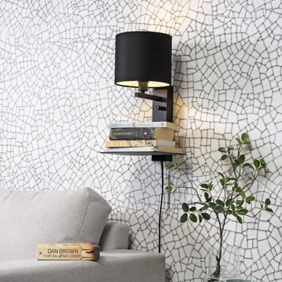 it's about RoMi Wandlamp Florence - Zwart/Zwart - 24x22x42cm - Binnen Modern,Scandinavisch