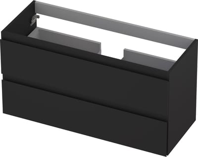 INK® wastafelonderkast 2 laden greeploos gelakt 100x40x52cm, mat zwart