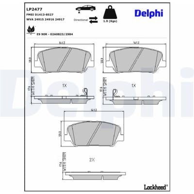Remblokset DELPHI LP2477, voor