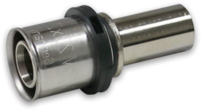 Persfitting koper 20 x 2 - 15 mm, vernikkeld