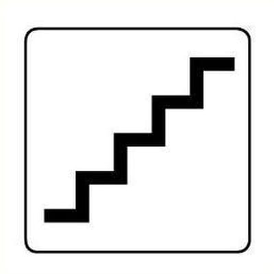 Trap sticker, wit zwart 400 x 400 mm
