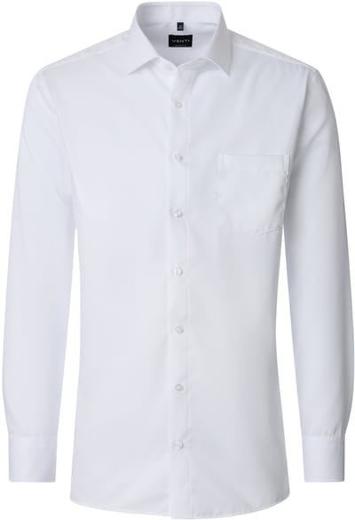 VENTI CASA MODA comfort fit overhemd - twill - wit - Strijkvrij - Boordmaat: 39