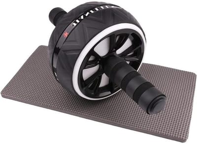 Buikspierroller - Buikwiel - Core Training - Stabiele Constructie - 1000 Gram - Grijs