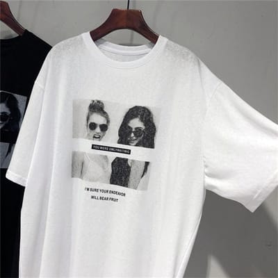 Wit T-shirt met korte mouwen Dames Basis T-shirt voor Lente en Zomer Nieuw Puur Katoen Persoonlijkheid Lui Koppels Losse Top M wit