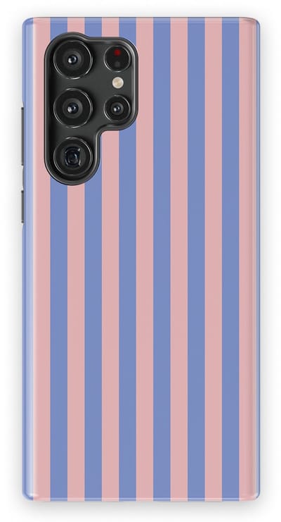 DripCase Gestreept Hoesje Samsung Galaxy S22 Ultra | Backcover met Mag | Stripes Motief | Trendy Case Samsung Galaxy S22 Ultra met Strepen Milkshake