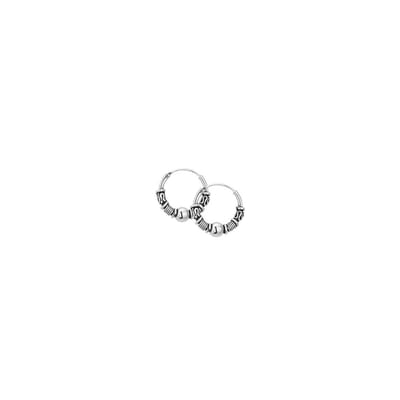 YO&NO - Oorbellen - Zilver - Oorringen - Bali - 16mm  - 4mm - Zilver geoxideerd - Sieraden vrouw - Poli - Zilver 925