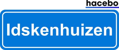Hacebo - Plaatsnaam Sticker - 29x10 CM - Idskenhuizen sticker - Verkeersborden sticker - grappige cadeaus - Idskenhuizen