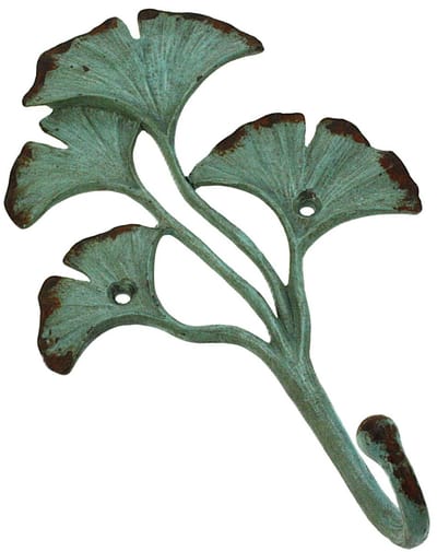 Haakje Ginkgo bladeren turq. 11,3x3,8x18cm