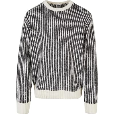 Urban Classics - Oversized Two Tone Sweater/trui - 3XL - Gebroken wit/Zwart