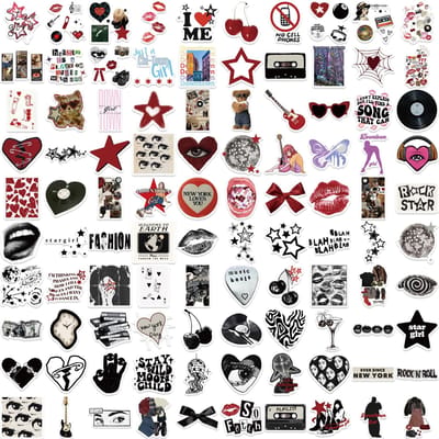 100 Pièces Autocollants Filles du Centre-Ville Pour Décorer Guitare Carnet Valise Bricolage Imperméable Autocollant de Lot Transfrontalier gray