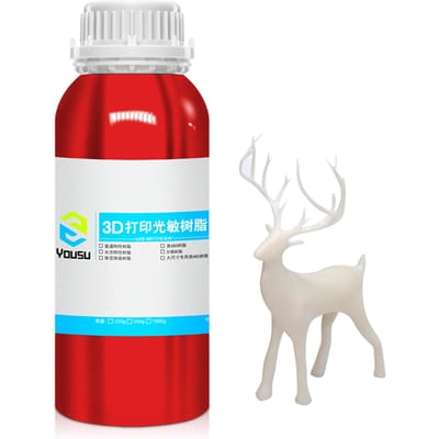 YouSu 3D-printer Rigide hars 95D hardheid aluminium fles vloeibaar printmateriaal voor LCD W-1000 red