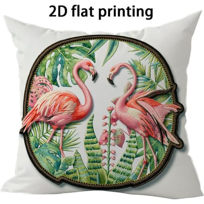 Groene plant flamingo patroon Dubbelzijdig Bedrukte kussenhoes Korte pluche Geschikt voor woonkamers slaapkamers sierkussenhoes 50x50cm