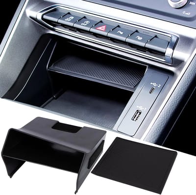 Dailygoods- Opbergdoos Duurzaam - Opbergdoos met Compartimenten - Opbergdoos voor Q3/F3 - Auto Accessoires - Eenvoudig te Installeren - Makkelijk te Reinigen - Console Organizer