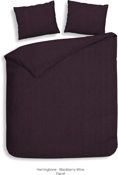 Heckettlane Dekbedovertrek Spina - Effen Bedlinnen - 200x200-220 cm - Tweepersoons - Paars - Dekbedovertrek van 100% Katoen-Flanel