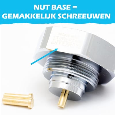 Adapter Radiatorkraan van M38x1,5 (Meges) naar Thermostaatkop M30x1,5