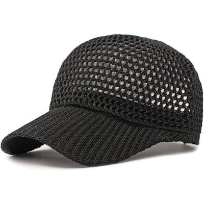 Ademende Mesh Baseballpet Zomerzonnehoed Voor Mannen Vrouwen Buiten Vissen Wandelen Pet Lichtgewicht Sneldrogend Gorras De Bisbol M 56-58cm black
