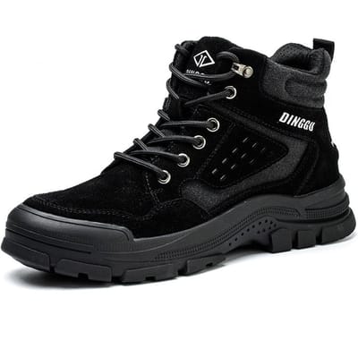 Bottes de sécurité Hommes Soudeur Électrique Indestructibles Chaussures à embout en acier Bottes de travail de protection Anti-écrasement Anti-perforation Chaussures de sécurité au travail 39 noir