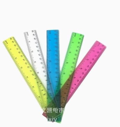 Transparante en kleurrijke liniaalset van 15/20 cm met dubbele schaal in cm en inch, flexibele kunststof linialen voor school, kantoor en thuisgebruik in 5 verschillende kleuren